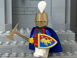 Custom Lion Knight w/Great Helm, Custom Feather Plume & Authentic LEGO Prints! (in NEW Metallic Gold)