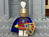 Custom Lion Knight w/Great Helm, Custom Feather Plume & Authentic LEGO Prints! (in NEW Metallic Gold)