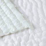 Ivory Linen Quilt With Pom Poms