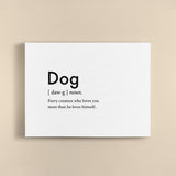 Canvas Quote - Dog Definition