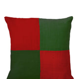 Christmas Burlap Pillow Red Green Pillow Color Block Decorative Cushion Cover