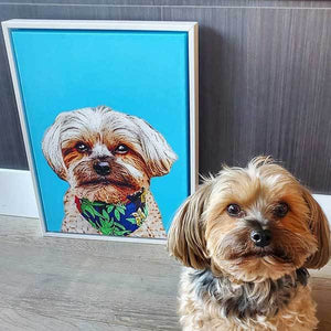 Custom Pet Art Framed Canvas