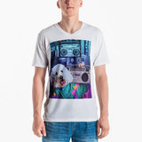 Custom Pet Art Mens V-neck