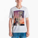 Custom Pet Art Mens V-neck