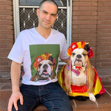 Custom Pet Art Mens V-neck