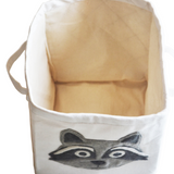 Fabric Bin With Raccoon