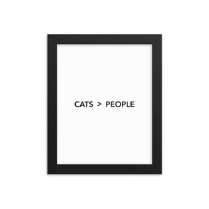 Framed Poster Quote - Cats > People - Custom pet art of your dog or cat by pop-your-pup