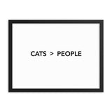 Framed Poster Quote - Cats > People - Custom pet art of your dog or cat by pop-your-pup