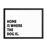 Framed Poster Quote - Home is where the dog is - Custom pet art of your dog or cat by pop-your-pup