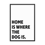 Framed Poster Quote - Home is where the dog is - Custom pet art of your dog or cat by pop-your-pup