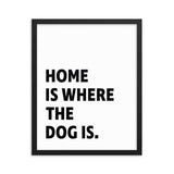 Framed Poster Quote - Home is where the dog is - Custom pet art of your dog or cat by pop-your-pup