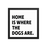 Framed Poster Quote - Home is where the dogs are