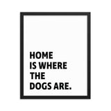 Framed Poster Quote - Home is where the dogs are - Custom pet art of your dog or cat by pop-your-pup