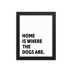 Framed Poster Quote - Home is where the dogs are - Custom pet art of your dog or cat by pop-your-pup