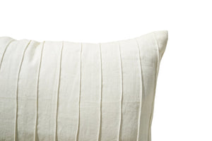 Ivory Linen Pleated Textured Pillow Cover