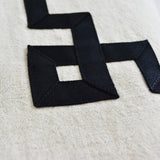 Greek Key Trim Linen Curtain