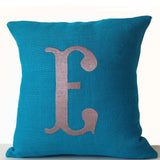 Burlap Monogram Pillows Custom Pillow Cases With Large Letter