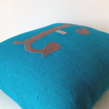 Burlap Monogram Pillows Custom Pillow Cases With Large Letter