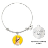 Custom Pet Art - Circle Bangle Bracelet