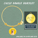 Custom Pet Art - Circle Bangle Bracelet