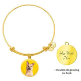 Custom Pet Art - Circle Bangle Bracelet