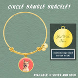 Custom Pet Art - Circle Bangle Bracelet