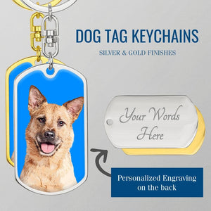 Custom Pet Art - Dog Tag Keychain