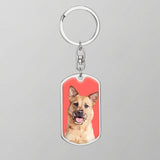 Custom Pet Art - Dog Tag Keychain