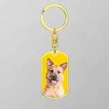 Custom Pet Art - Dog Tag Keychain