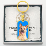 Custom Pet Art - Dog Tag Keychain