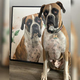 Custom Pet Art Framed Canvas