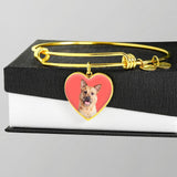 Custom Pet Art - Heart Bangle Bracelet - Pop Your Pup!™