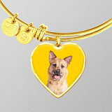 Custom Pet Art - Heart Bangle Bracelet