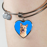 Custom Pet Art - Heart Bangle Bracelet