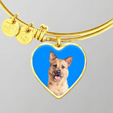 Custom Pet Art - Heart Bangle Bracelet