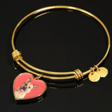 Custom Pet Art - Heart Bangle Bracelet