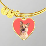 Custom Pet Art - Heart Bangle Bracelet