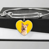 Custom Pet Art - Heart Bangle Bracelet