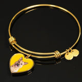 Custom Pet Art - Heart Bangle Bracelet