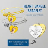 Custom Pet Art - Heart Bangle Bracelet