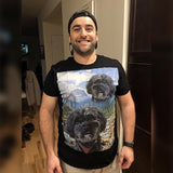 Custom Pet Art Mens Crew Neck T-shirt