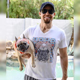 Custom Pet Art Mens V-neck