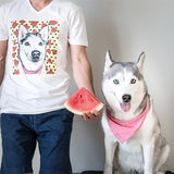 Custom Pet Art Mens V-neck