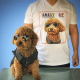 Custom Pet Art Mens V-neck