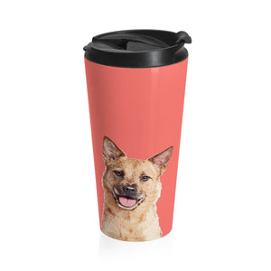 Custom Pet Art Stainless Steel Travel Mug - Pop Your Pup!™